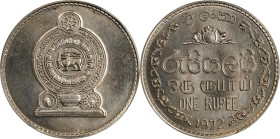 SRI LANKA. Rupee, 1972. Llantrisant Mint. PCGS SPECIMEN-66.
KM-136.1. Delightfully bright surfaces present argent cartwheel luster with a hint of cha...