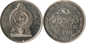 SRI LANKA. Rupee, 1975. Llantrisant Mint. PCGS SPECIMEN-66.
KM-136.1. Surfaces exude a brilliant flash, likely indicative of well prepared Specimen d...