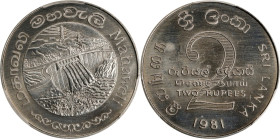 SRI LANKA. 2 Rupees, 1981. Llantrisant Mint. PCGS SPECIMEN-65.
KM-145. FAO issue: Mahaweli Dam. An excellent and necessary acquisition for the Sri La...