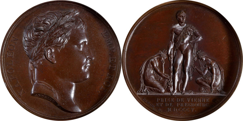 FRANCE. The Taking of Vienna and Pressburg (Bratislava) Medal Struck in Bronze, ...