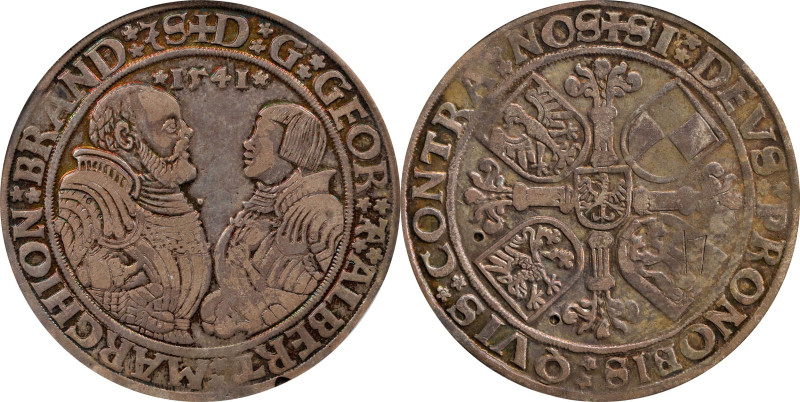 GERMANY. Brandenburg-Franconia. Taler, 1541. Schwabach Mint. George of Ansbach &...