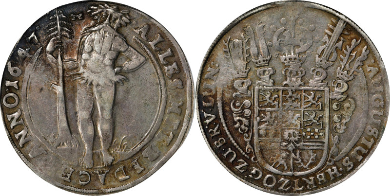 GERMANY. Brunswick-Luneburg: Wolfenbuttel. Taler, 1647. Zellerfeld Mint; mm: cro...