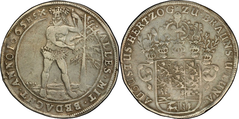 GERMANY. Brunswick-Luneburg: Wolfenbuttel. Taler, 1665-HS. Zellerfeld Mint; mm: ...