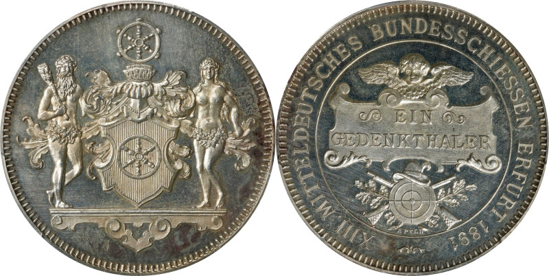 GERMANY. Erfurt. 13th Central German Federal Shoot in Erfurt Silver Medal, 1891....