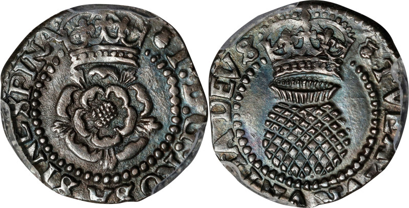 GREAT BRITAIN. 1/2 Groat, ND (1621-23). London Mint; mm: thistle. James I. PCGS ...