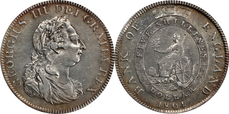 GREAT BRITAIN. Bank Dollar (5 Shillings), 1804. Birmingham (Soho) Mint. George I...