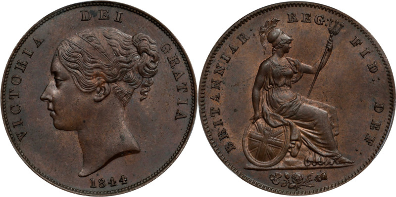 GREAT BRITAIN. Penny, 1844. London Mint. Victoria. PCGS MS-63 Brown.
S-3948; KM...