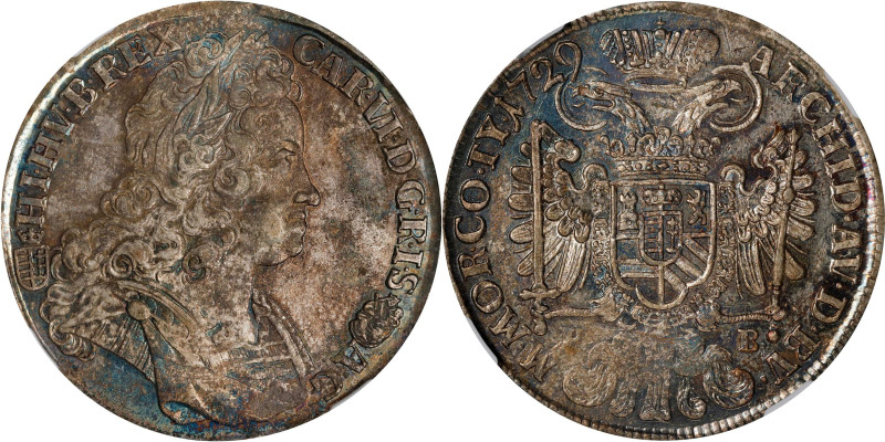 HUNGARY. Taler, 1729-KB. Kremnica Mint. Charles III. NGC MS-61.
Dav-1059; KM-30...