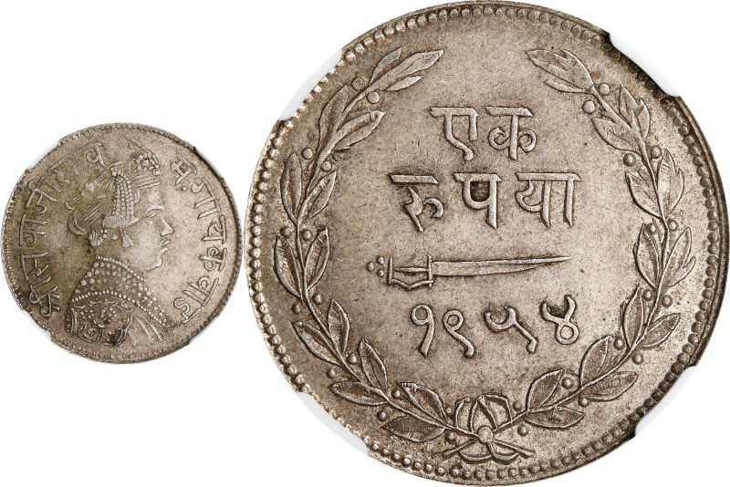 INDIA. Baroda. Rupee, VS 1954 (1897). Sayaji Rao III (under Victoria as Empress)...