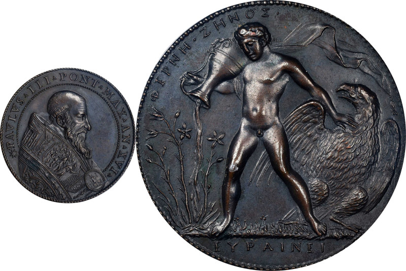 ITALY. Papal States. Paul III/Ganymede & the Eagle Bronze Medal, Year XVI ("1549...