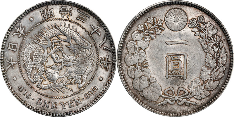 JAPAN. Yen, Year 38 (1905). Osaka Mint. Mutsuhito (Meiji). PCGS MS-61.
KM-Y-A25...