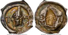 Krenkingen. Anonymous Bracteate ND (1350-1400) AU58 NGC, Tiengen mint. 0.35gm. HID09801242017 © 2023 Heritage Auctions | All Rights Reserved