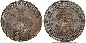 Anhalt-Bernburg. Viktor II Friedrich 2/3 Taler 1727-IIG AU55 NGC, KM10.1, Dav-208. A gently worn yet visually engaging offering, expressing light refl...