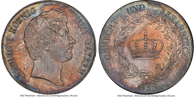 Bavaria. Ludwig I Taler 1833 MS64+ NGC, Munich mint, KM751. A particularly encha...