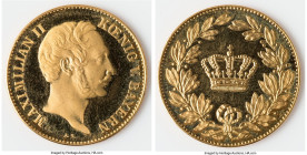 Bavaria. Maximilian II gold Proof "Coronation" Medal ND UNC, 20mm. 3.49gm. Potentially relating to a much larger and purportedly unique striking offer...