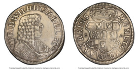 Brandenburg. Friedrich Wilhelm 2/3 Taler 1675-IA XF Details (Repaired) PCGS, Regenstein mint, KM447, Dav-267. HID09801242017 © 2023 Heritage Auctions ...