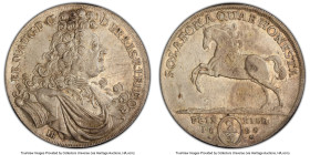 Brunswick-Lüneburg-Calenberg-Hannover. Ernst August 2/3 Taler 1695-HB AU Details (Graffiti) PCGS, Clausthal mint, KM-A17. Very well struck, maintainin...