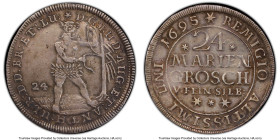 Brunswick-Wolfenbüttel. Anton Ulrich 24 Mariengroschen 1695 AU50 PCGS, KM559. Accompanied by an old dealer tag. Purchased privately from Warszawskie C...