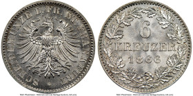 Frankfurt. Free City 6 Kreuzer 1866 MS68 NGC, KM374. HID09801242017 © 2023 Heritage Auctions | All Rights Reserved