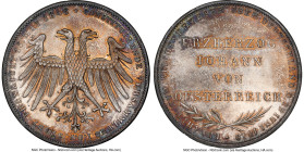 Frankfurt. Free City "Constitution" 2 Gulden 1848 MS63 NGC, Frankfurt am Main mint, KM337, Dav-643, J-45. Commemorating the Constitutional Convention ...