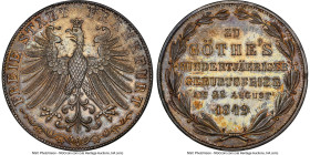 Frankfurt. Free City "Goethe" 2 Gulden 1849 MS65 NGC, Frankfurt mint, KM343, Dav-646, AKS-41. Mintage: 8,500. Centenary of Goethe's death commemorativ...