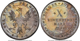 Frankfurt. Free City Taler 1796-HGBH MS64 NGC, Frankfurt am Main mint, KM288, Dav-2229. Exuberant luster enlivens an eccentric polychromatic patina. H...