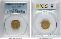 Hannover. Wilhelm IV gold 2-1/2 Taler 1833-B XF45 PCGS, Hannover mint, KM152. Three year type. The only example graded at PCGS, tied with one other ex...