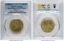 Hannover. Georg IV gold 10 Taler 1825-B XF Details (Mount Removed) PCGS, Hannover mint, KM133. A lesser-encountered Anglo-German type displaying impre...
