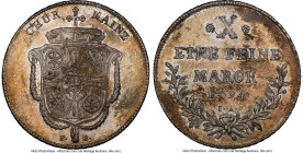 Mainz. Friedrich Karl Josef Taler 1794-FS//IA AU58 NGC, Mainz mint, KM399, Dav-2432A. Variety with F. - S. under Coat of Arms, and smaller lettering. ...