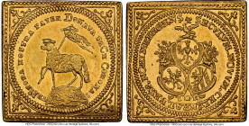 Nürnberg. Free City gold Restrike Klippe Ducat MDCC (1700-Dated)-IMF AU58 NGC, KM258, Fr-1886, Kellner-74. Restruck 1755-64. Always popular klippe iss...