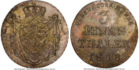 Oldenburg. Peter Friedrich Ludwig 1/3 Taler 1818 MS62 NGC, Berlin mint, KM159, J-1. Mintage: 33,000. Last year of two year type. Accompanied by an old...