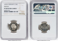 Prussia. Wilhelm I Proof 2-1/2 Silber Groschen 1870-A PR68 Ultra Cameo NGC, Berlin mint, KM486. More commonly encountered from other mints on the mark...