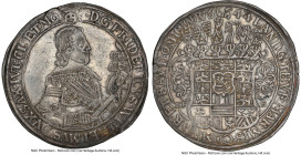 Saxe-Altenburg. Friedrich Wilhelm II Taler 1644-EFS AU53 NGC, Coburg mint, KM383, Dav-7401. An especially scarcer type distinguished by the reverse le...
