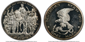 Prussia. Wilhelm II Proof "Napoleon's Defeat" 3 Mark 1913-A PR64 Deep Cameo PCGS, Berlin mint, KM534, J-110. One of most sought-after Second Empire ty...