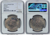 Prussia. Wilhelm II Proof 5 Mark 1901-A PR63 NGC, Berlin mint, KM526, J-106. Commemorating the 200th anniversary of the Kingdom of Prussia. A desirabl...