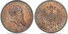 Saxe-Meiningen. Georg II 5 Mark 1901-D AU58 NGC, Munich mint, KM197. Draped in a lovely bronze and plum patina. HID09801242017 © 2023 Heritage Auction...