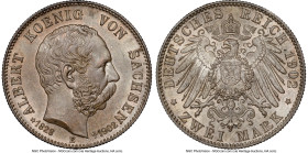 Saxony. Georg 2 Mark 1902-E MS65 NGC, Muldenhutten mint, KM1255. Death of Albert commemorative. HID09801242017 © 2023 Heritage Auctions | All Rights R...