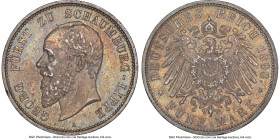 Schaumburg-Lippe. Albrecht Georg 5 Mark 1898-A AU58 NGC, Berlin mint, KM50, J-165. A difficult issue to locate in anything considered appreciable, cer...