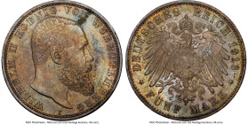 Württemberg. Wilhelm II 5 Mark 1913-F MS62 NGC, Stuttgart mint, KM632, Dav-964, J-176. HID09801242017 © 2023 Heritage Auctions | All Rights Reserved