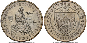 Weimar Republic "Vogelweide" 3 Mark 1930-D MS65 NGC, Munich mint, KM69. Commemorates the 700th anniversary of the death of Walther Von der Vogelweide....