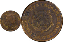 1722 Rosa Americana Penny. Martin 3.1-D.6, W-1272. Rarity-4. UTILI DULCI. Fine Details--Environmental Damage (PCGS).
107.5 grains.
PCGS# 905705. NGC...