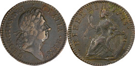 1723 Wood's Hibernia Halfpenny. Martin 4.45-Fa.2, W-13470. Rarity-5. EF Details--Scratch (PCGS).
116.2 grains. Dark brown surfaces are just a bit mic...