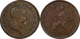 1723 Wood's Hibernia Halfpenny. Martin 4.56-Gc.15, W-13120. Rarity-2. AU-55 (PCGS).
Deep coffee-brown surfaces, quite sharp and with traces of luster...