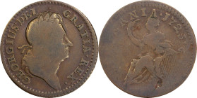1723 Wood's Hibernia Halfpenny. Martin 4.73-Gb.10, W-13120. Rarity-6. Good-6 (PCGS).
108.5 grains. Smooth light olive-brown surfaces with excellent e...