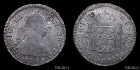 Lima. Carlos III. 2 Reales 1772 JM. Error CAROIUS. KM76