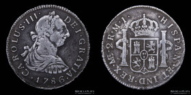 Lima. Carlos III. 2 Reales 1786 MI. KM76