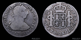 Lima. Carlos IV. 2 Reales 1790 IJ. Error R2. KM85.2
