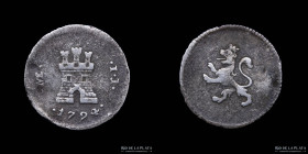 Lima. Carlos IV. 1/4 Real 1794 IJ. KM102.1