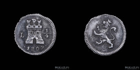 Lima. Carlos IV. 1/4 Real 1807 L. KM102.2