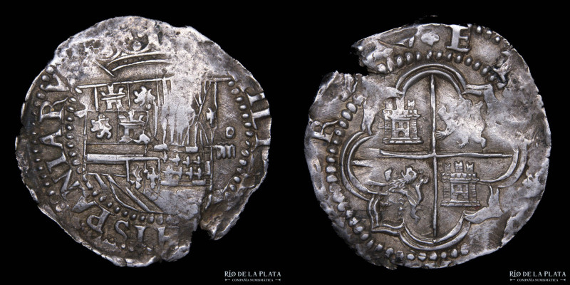 Potosí. Felipe II (1574-1598) 4 Reales 1580-82 B. CJ 2.7.1. Macuquina escudo cor...